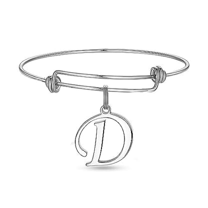 Stainless Steel Initial Letter Connector Charms Alphabet Pendant Diy Craft for Jewelry Making Necklaces Bracelets Keychain - color: Stainless Steel D
