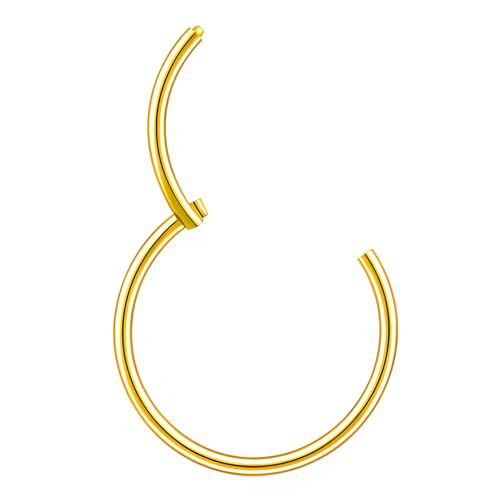 ‌22g/20g/18g/16g/14g Titanium Thin Hinged Clicker Nose Ring Hoop