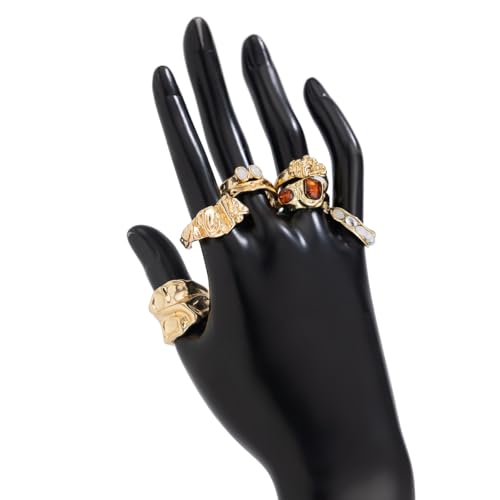 Chunky Gold Rings Set for Women Stacking Finger Knuckle Rings Silver Statement Ring Set Punk Jewelry - style: 132-7pcs
