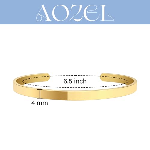 AOZEL Gold Bangle Cuff Bracelets for Women Trendy Chunky Adjustable Twist Love Textured Bracelet Jewelry Gifts - color: Gold Polished