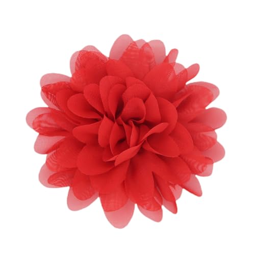 Satin Fabric Large Flower Brooch Pin Dainty Handmade Big Rose Flower Brooches Blossom Lapel Pins Silk Camellia Flowers Pin Wedding Dance Prom Party Banquet Dresses Suit Clothes Jewelry for Women - color: Red