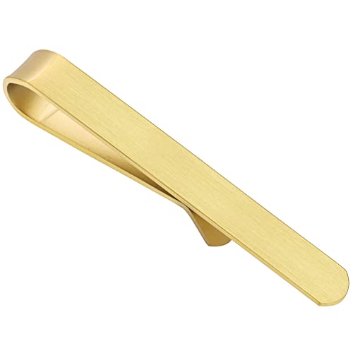 HAWSON Skinny Tie Clip Bar Set, 2 Inch Tie Clip for Men - Wedding, Meeting, Party Gift Set - color: 1 pcs Brushed Gold
