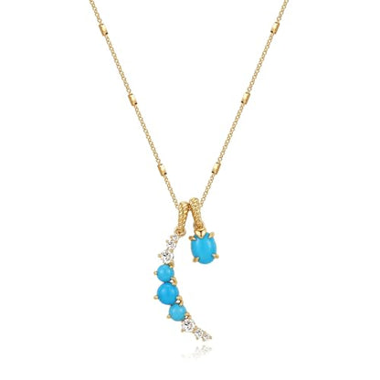 MTMY Gold Moon Pendant Necklace for Women,14K Gold Plated Dainty Chain Crescent Moon Sun Star Necklace Jewelry - style: tur moon
