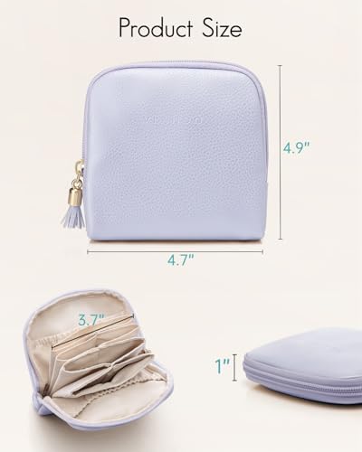 VLANDO Small Travel Jewelry Organizer,Velvet Pouch Bags with Zipper,Purple | Travel Essentials,PU Leather Organizer with 5 Divided Sections,Carry-On Totes,Gift for Birthday,Bride,Bridesmaid,Women,Girls - color: B.Purple