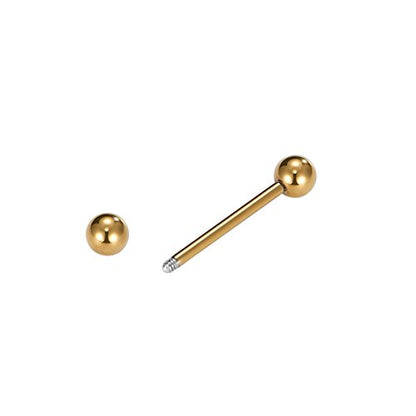 VCMART 12mm-18mm 14G Tongue Rings Nipple Straight Barbells Surgical Steel Body Piercing Jewelry - style: Style D -6pcs, gold