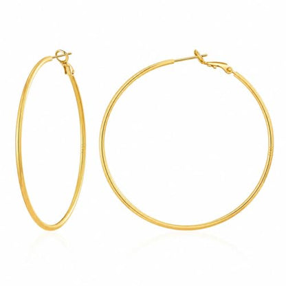 2MM S925 Sterling Silver Hoop Earrings Thin Gold Large Hoop Earring Lightweight Hypoallergenic Big Silver Thin Hoops Earring Gold Hoops Earrings for Women 30/40/50/60 MM - color: 60mm-Gold