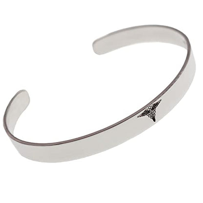 Custom .925 Sterling Silver Medical Alert Cuff Bangle Bracelet – Personalized Emergency Info
