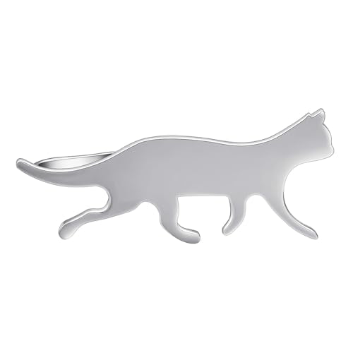 Christmas Tie Clips for Men 14k Gold Plated Silver Tie Pins with Cute Animal Deer/Lion/Dog/Cat Tie Bars Necktie Suit Tie Accessories Jewelry - style: Sliver Cat Tie Clip