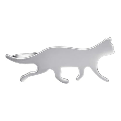 Christmas Tie Clips for Men 14k Gold Plated Silver Tie Pins with Cute Animal Deer/Lion/Dog/Cat Tie Bars Necktie Suit Tie Accessories Jewelry - style: Sliver Cat Tie Clip