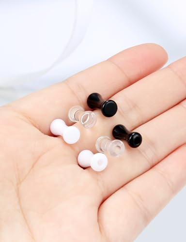 Ears Gauges Tunnels Plugs for Women Acrylic Solid Tunnel Ear Gauge Stretching Kit 6G to 1 1/4 Inch (4MM- 30MM) Expander Stretcher Plug Earrings Piercing Jewelry for Women Black White Clear - style: 6G, Black White Clear