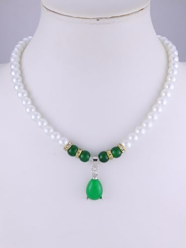 CSIYANJRY99 Pearl Jewelry Set for Women Prom Accessorie Faux Pearl Necklace Bracelet Earring Set Bride Bridesmaid Costume White Jewelry Sets - color: E-Green