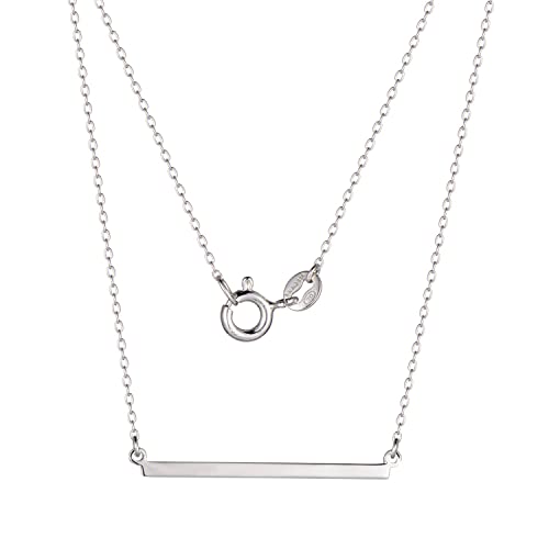 Amazon Essentials Women's Sterling Silver Horizontal Bar Necklace, 18"