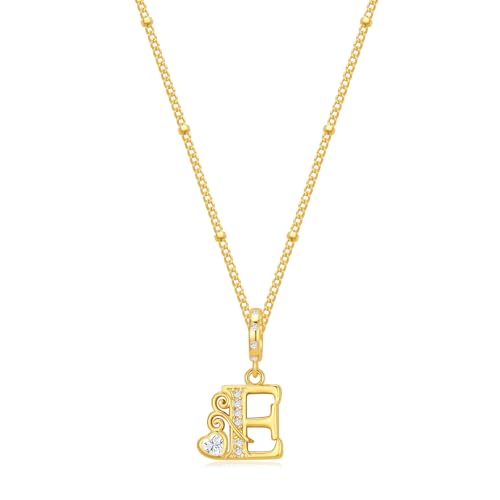 TIZU Initial Necklaces for Women - Dainty 14K Gold Plated Letter Pendant Trendy Personalized Initial A-Z Necklaces Jewelry Gift - color: Gold-E