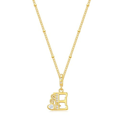 TIZU Initial Necklaces for Women - Dainty 14K Gold Plated Letter Pendant Trendy Personalized Initial A-Z Necklaces Jewelry Gift - color: Gold-E