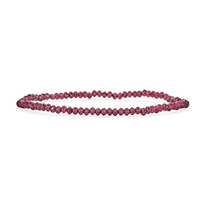 Red Garnet Seed Caviar Bead Gemstone Bead Stackable Dainty Petite Strand Stretch Bracelet For Women Adjustable