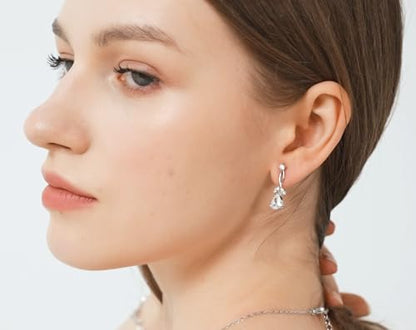 Jewelry Set for Women Bride Bridesmaid Wedding Party Prom Necklace Earrings Bracelet Set Gift for Mother Wife Friend - color: White