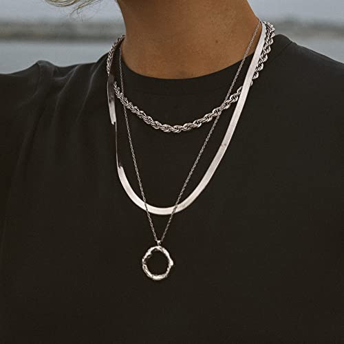 DEARMAY 14K Gold Plated Herringbone Necklaces for Women, Dainty Gold Snake Choker Chain Non Tarnish Trendy Simple Thin & Chunky Options Neckalce 1.5/3/5/6/8mm Chain Jewelry for Gifts - color: SL-5MM 18" Herringbone Necklace