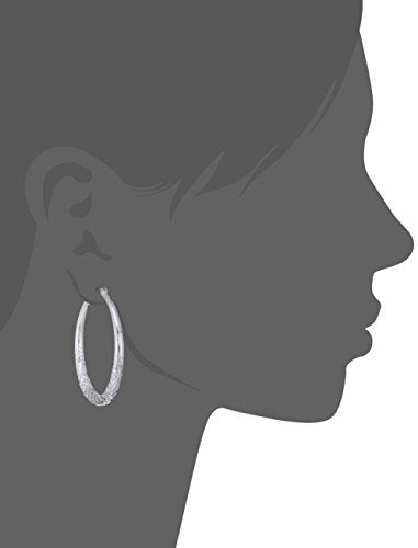 Nine West Women's Hoop Earrings, Classic Fashion Jewelry Accessories for Everyday Wear, Lightweight Statement Earrings for Casual, Office, and Evening Looks - color: Tapered Texture - Silver