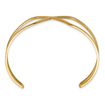 Chisel Polished Rose-Tone Cuff Bangle in Stainless Steel, 15mm