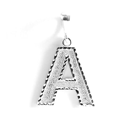 Personalized 1.0 Inch Solid.925 Sterling Silver Initial A-Z Charm - style: (A)
