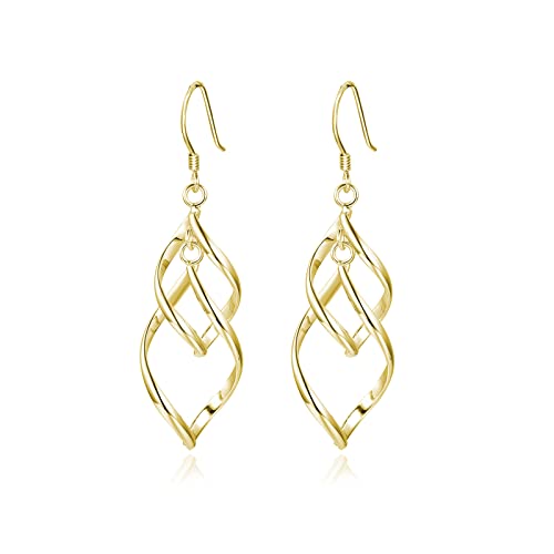 Sterling Silver Plated Earrings Dangle Earrings Linear Drop Statement Earrings for Women - color: GOLD-2