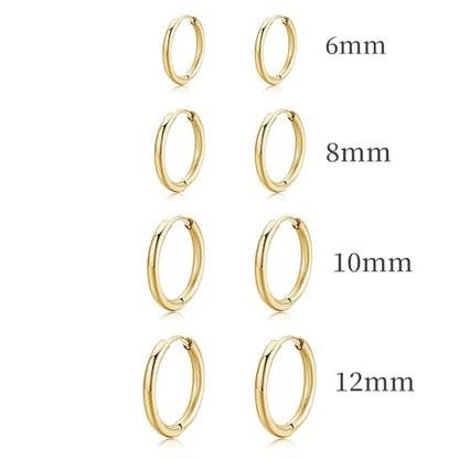 Huggie Hoop Earrings Small Hypoallergenic 14K Gold Plated Huggie Earrings For Women Simple Huggie Stud Earrings - color: Gold