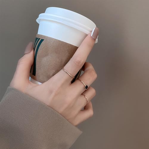 Adjustable Golden/Silver Plated Stacking Rings Set for Women,Vintage Stackable Joint Finger Midi Rings Dainty CZ Pearl Simple Twist Hollow Cute Rings Pack Jewelry Gift