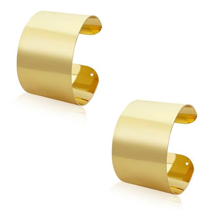 Wide Cuff Chunky Gold Bracelets for Women Open Cuff Bangles Wrist Cuff Bracelets for Women - style: Gold