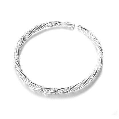 925 Sterling Silver Bangles For Women Handmade Silver Bangles Open Adjustable Bangle Bracelets For Women Silver Open Cuff Bracelets Stackable Wrap Bangles Festival Jewelry Gifts - color: Style 21