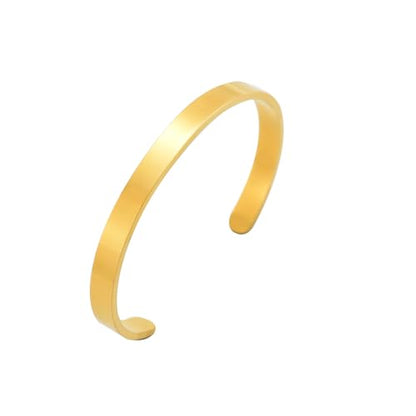 Gold Bracelets for Women, 18K Gold Plated Cubic Zirconia Bangle Bracelets Stainless Steel Eternity Crystal Oval Bracelet Cuff Bracelets for Women Jewelry - color: Plain Cuff-Gold