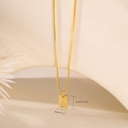 Initial Necklace for Women, Dainty 14K Letter Gold Necklace Choker Name Necklaces Simple custom Initial Necklaces for women Personalized gold Jewelry Gift - color: B