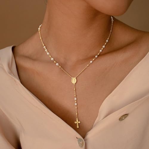 CHESKY Long Necklace for Women, 14k Gold Plated/Streling Silver Lariat Y Necklaces - style: y necklace 14