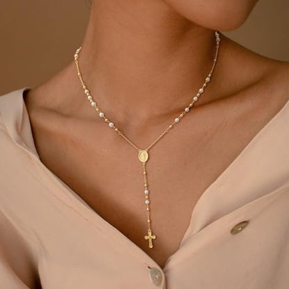 CHESKY Long Necklace for Women, 14k Gold Plated/Streling Silver Lariat Y Necklaces - style: y necklace 14