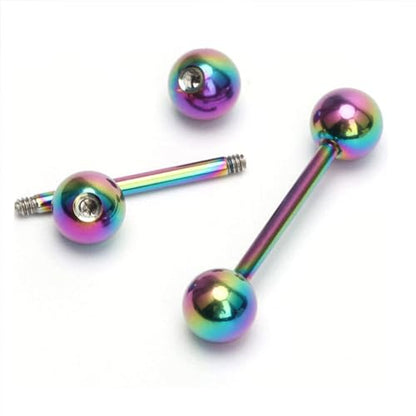 MODRSA 14g 16g Nipple Rings Tongue Rings 14 Gauge Surgical Steel Nipple Bar Barbell 14mm 16mm 18mm Silver Rose Gold Black Tongue Piercing Jewelry for Women Men - color: A3 - Mix Color - 5/8" (16mm)