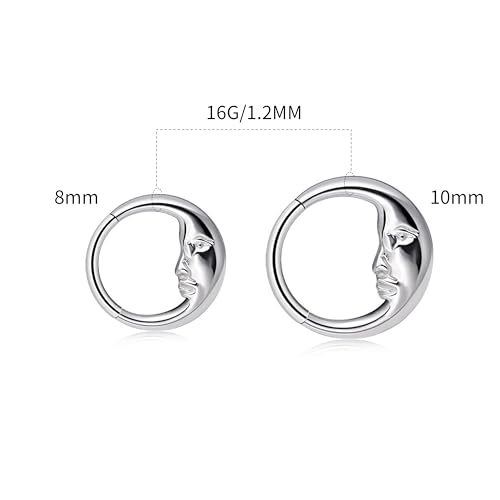Cartilage Daith Earrings For Women Small 14K Gold Plated Hoop Hypoallergenic Helix Piercing Huggie Surgical Steel Diamond Implant Cubic Zirconia Prom Gift Jewelry - color: Style11-Silver, size: 16g-8mm