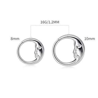 Cartilage Daith Earrings For Women Small 14K Gold Plated Hoop Hypoallergenic Helix Piercing Huggie Surgical Steel Diamond Implant Cubic Zirconia Prom Gift Jewelry - color: Style11-Silver, size: 16g-8mm