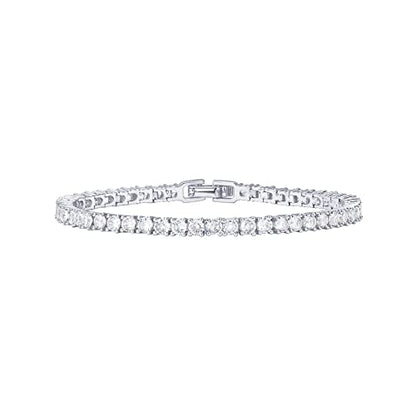 PAVOI 14K Gold Plated 3mm Cubic Zirconia Classic Tennis Bracelet | Gold Bracelets for Women - color: White Gold, size: 6.5 Inches