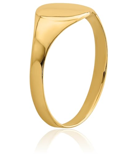 IceCarats 14K Solid Yellow Gold Oval Custom Engraved Signet Ring