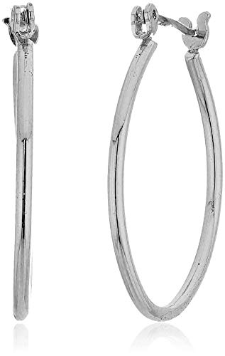 Nine West Women's Hoop Earrings, Classic Fashion Jewelry Accessories for Everyday Wear, Lightweight Statement Earrings for Casual, Office, and Evening Looks - color: Thin - Silver