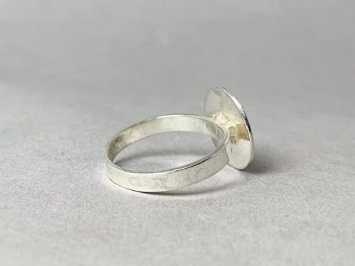 Circle Ring Hammered Disc Ring 925 Sterling Silver Handmade Statement Ring for Women Textured Modern Silver Band Bold Artistic Jewelry Everyday Ring Gift for Her