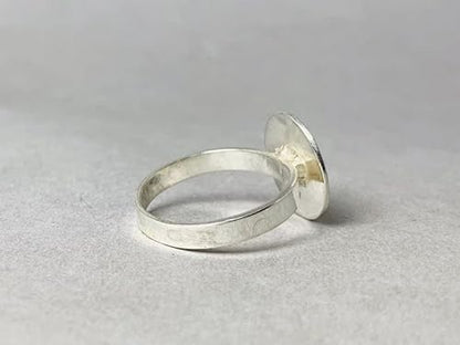 Circle Ring Hammered Disc Ring 925 Sterling Silver Handmade Statement Ring for Women Textured Modern Silver Band Bold Artistic Jewelry Everyday Ring Gift for Her
