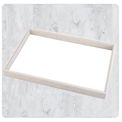 24 Grid Stackable Jewelry Tray Organizer with Removable Divider Velvet Tray | Jewelry Display Tray for Earrings Necklaces Bracelet Rings Display Showcase - Beige - color: Beige