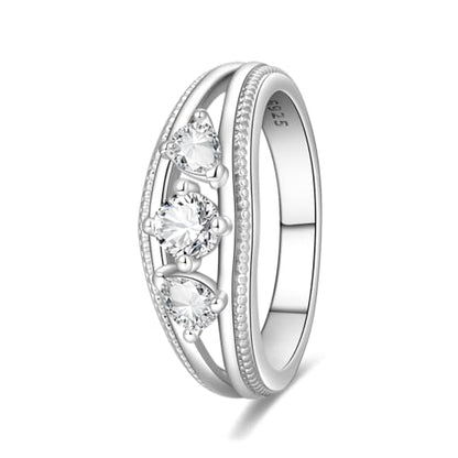 KUNSIR 925 Sterling Silver Rings Classic Cubic Zirconia Eternity Promise Statement Anniversary Wedding Bands Engagement Rings for Women Infinity Forever Love Ring Size 7-9 - style: Crystal Sugar Ring