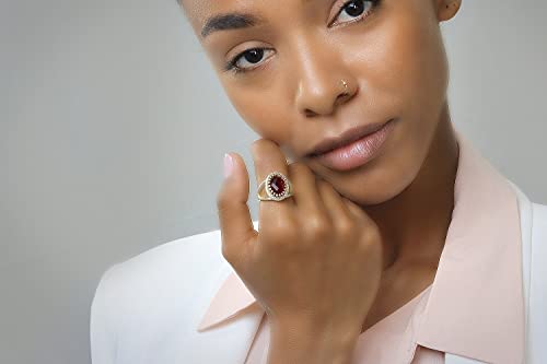 Striking Garnet Ring in 14k Gold-filled Ring Band - January Birthstone Rings Handcrafted by Skilled Artisan - Sizes 3-12.5 - Garnet Jewelry for Every Occasion - with Fancy Box