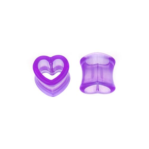 Ear Gauges Stretching Kit 14G-00G Acrylic Sprial Tapers Plugs Expander Sets Heart Tunnels Piering Jewelry Horeseshoes Taper For Ears - style: 84 G Purple