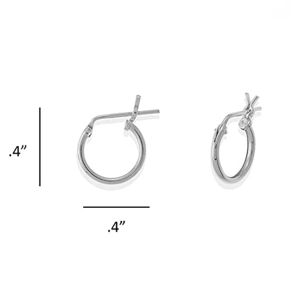 Boma Jewelry Sterling Silver Classic Snap Down Closure Tube Hoop Earrings - size: 1/2 inch