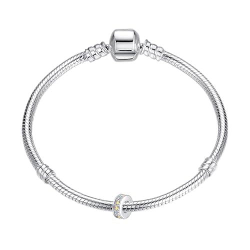 Clip Stopper Charms Sterling Silver Rondelle Spacer Bead Charm Stopper Charm for Pandora Charm Bracelets - color: Colorful (1pcs）