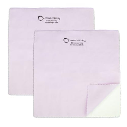 CONNOISSEURS - Extra Large Polishing Cloth Bundle - (2 Pack) 14x14 Inches | Premium Edition - For Silver & Gold Jewelry - Ultrasoft Fabric with Anti-Tarnish Formula - style: 14 x 14 Inches - 2 Cloth - Silver and Gold