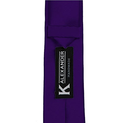 K. Alexander Skinny Ties - Multiple Solid Colors - Classic 2" width - color: Dark Purple