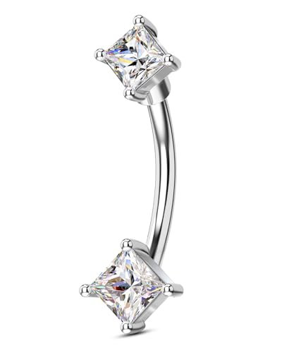 COCHARM Minimalist Rook Earrings 16G Rook Piercing Jewelry Stainless Steel Eyebrow Rings for Women Men Dainty Lobe Earrings 6/8MM - color: WG-8MM